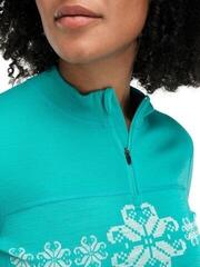 Ski T-shirt / Hoodie Dale of Norway Falkeberg Womens Half Zip Baselayer Peacock/Off White - 4