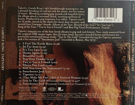 Hudební CD Carole King - Tapestry (Reissue) (Remastered) (US) (CD) - 4