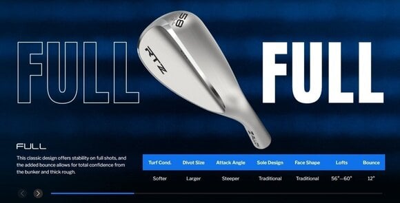 Golf Club - Wedge Cleveland RTZ Tour Satin Full Face Golf Club - Wedge Right Handed Steel 60° 08° Wedge Flex - 17