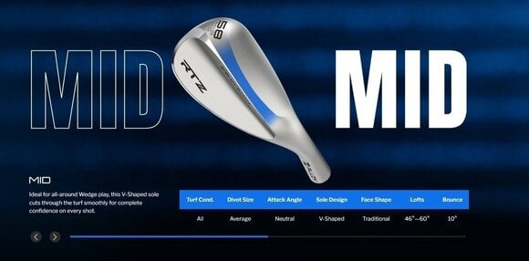 Golf Club - Wedge Cleveland RTZ Tour Satin Full Face Golf Club - Wedge Right Handed Steel 60° 08° Wedge Flex - 18