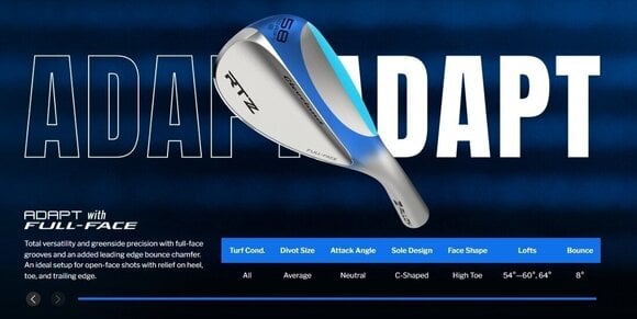 Golf Club - Wedge Cleveland RTZ Tour Satin Full Face Golf Club - Wedge Right Handed Steel 60° 08° Wedge Flex - 20