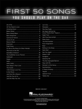 Nuty Hal Leonard First 50 Songs You Should Play on The Sax Nuty - 2
