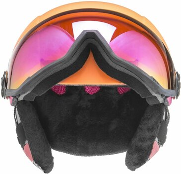 Lyžařská helma UVEX Hlmt 400 Visor Style Pink-Orange Met Mat 53-58 cm 18/19 - 2