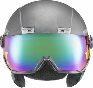 Ski Helmet UVEX Hlmt 400 Visor Style Titanium Mat 53-58 cm Ski Helmet - 2