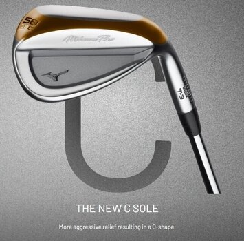 Golfová palica - wedge Mizuno Pro T-3 Soft White Satin Golfová palica - wedge Pravá ruka Oceľ 58° 08° Wedge Flex - 4