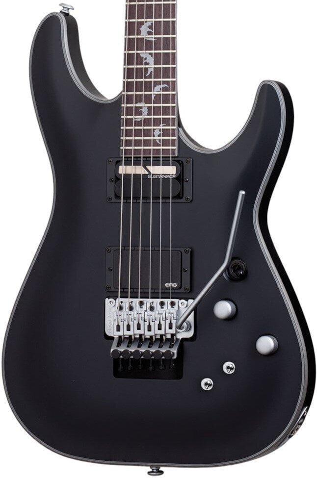 Schecter Damien Platinum-6 FR S Satin Black Electric guitar - Muziker