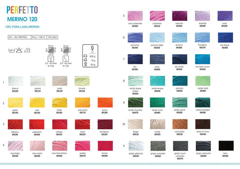 Pređa za pletenje Mez Perfetto Merino 120 00450 Pređa za pletenje - 2