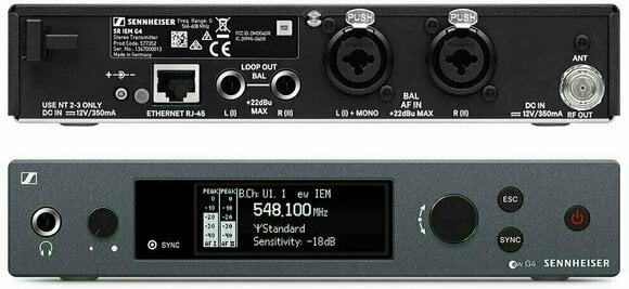 Componente intra-auricular sem fios Sennheiser SR IEM G4-A A: 516 - 558 MHz - 2
