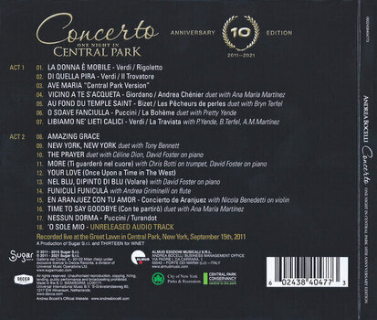 Hudobné CD Andrea Bocelli - Concerto: One Night in Central Park (Anniversary Edition) (CD) - 3