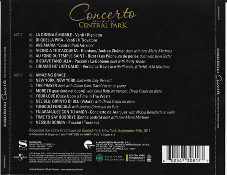 CD muzica Andrea Bocelli - Concerto: One Night in Central Park (CD) - 3