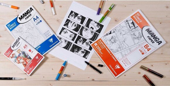 Skicář Clairefontaine Mangapaper Skicář 50 A4 100 g - 2