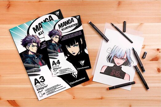 Skizzenbuch Clairefontaine Manga Illustration Skizzenbuch 20 A4 250 g - 2