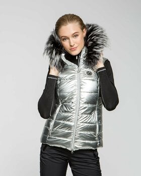 Ski-jas Sportalm Cisly Womens Vest with Hood and Fur Grey 38 - 3