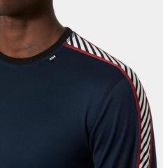 Base Layer Helly Hansen Men's HH LIFA Stripe Long-Sleeve Crew Navy - 4