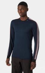 Base Layer Helly Hansen Men's HH LIFA Stripe Long-Sleeve Crew Navy - 2