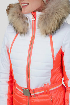 Skidjacka Sportalm Kelly Womens Jacket with Hood and Fur Neon Pink 36 - 4