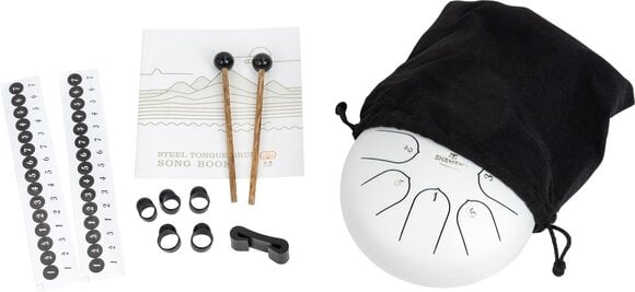 Tongue Drum Shamann 6" 8 Notes C5 Major White Tongue Drum - 3