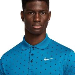 Tricou polo Nike Dri-Fit Tour Print Mens Laser Blue/White - 1