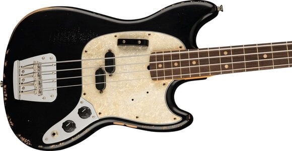 Basszusgitár Fender JMJ Road Worn Mustang Bass RW Black Basszusgitár - 3
