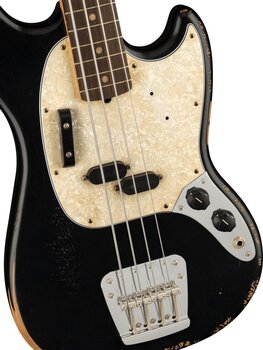 Basszusgitár Fender JMJ Road Worn Mustang Bass RW Black Basszusgitár - 4