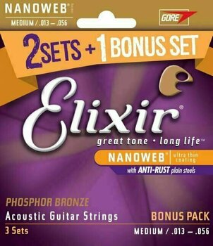 Akusztikus gitárhúrok Elixir 16546 Acoustic NANOWEB Phosphor - 2