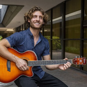 electro-acoustic guitar Washburn Festival EA15 Ice Tea Burst electro-acoustic guitar - 11