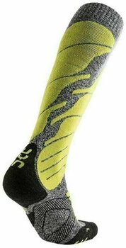 Ski Socks UYN Pro Race Grey Melange/Green Lime 35-38 Ski Socks - 2