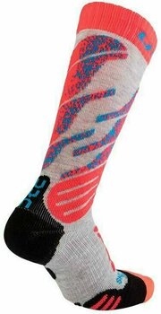 Ski Socks UYN Juniors Light Grey/Coral Fluo 24-26 Ski Socks - 2