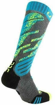 Lyžiarske ponožky UYN Juniors Grey Melange/Turquoise 24-26 Lyžiarske ponožky - 2