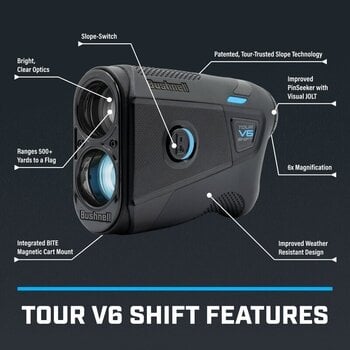 Distanciómetro de laser Bushnell Tour V6 Shift Limited Edition Black/Blue Distanciómetro de laser - 6