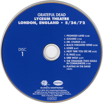 Glazbene CD Grateful Dead - Lyceum Theatre London • England 5/26/72 (4 CD) - 2
