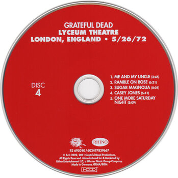 Glazbene CD Grateful Dead - Lyceum Theatre London • England 5/26/72 (4 CD) - 5
