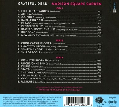 Muzički CD Grateful Dead - Madison Square Garden 3/9/81 (3 CD) - 4