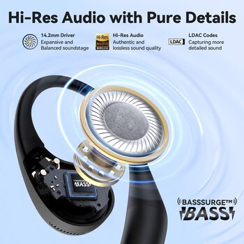 Drahtlose Ohrbügel-Kopfhörer EarFun OpenJump Black Drahtlose Ohrbügel-Kopfhörer - 10