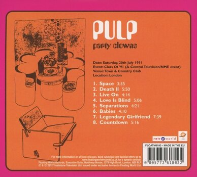 Hudební CD Pulp - Party Clowns: Live In London 1991 (CD) - 3