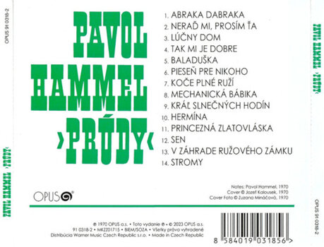 Glazbene CD Pavol Hammel & Prúdy - Prúdy (Reissue) (Remastered) (CD) - 3