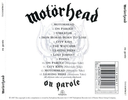 CD muzica Motörhead - On Parole (Reissue) (Remastered) (CD) - 3