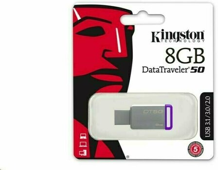 Unidade Flash USB Kingston 8GB Datatraveler DT50 USB 3.1 Gen 1 Flash Drive Purple - 2