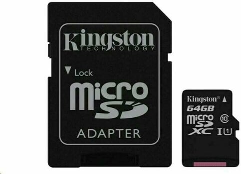 Cartão de memória Kingston 64GB Canvas Select UHS-I microSDXC Memory Card w SD Adapter - 2