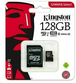 Memóriakártya Kingston 128GB Canvas Select UHS-I microSDXC Memory Card w SD Adapter - 3