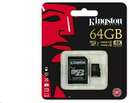 Hukommelseskort Kingston 64GB Micro SecureDigital (SDXC) Card Gold UHS-I + SD adapter - 3