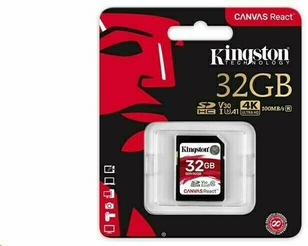 Карта памет Kingston 32GB Canvas React UHS-I SDHC Memory Card - 3