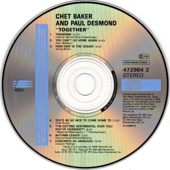 Muzički CD Chet Baker & Paul Desmond - Together: the Complete Studio Recordings (CD) - 2