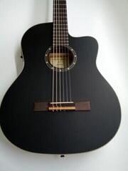 Classical Guitar with Preamp Ortega RCE125SN 4/4 Black Classical Guitar with Preamp (Pre-owned) - 1