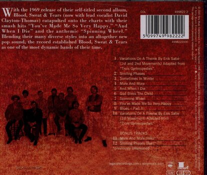 Glazbene CD Blood, Sweat & Tears - Blood, Sweat & Tears (Reissue) (Remastered) (CD) - 3