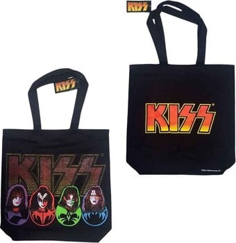 Music bag Kiss Faces & Logo Торба за раме Black - 3