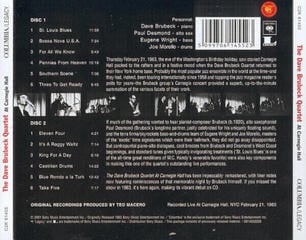 Glazbene CD Dave Brubeck Quartet - At Carnegie Hall (Reissue) (Remastered) (2 CD) - 3