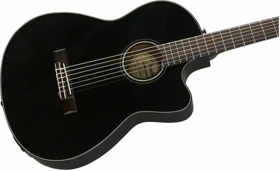Guitarra clássica com pré-amplificador Fender CN-140SCE WN 4/4 Preto - 4