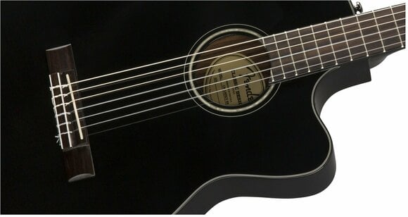 Elektro klasična gitara Fender CN-140SCE WN 4/4 Crna - 5
