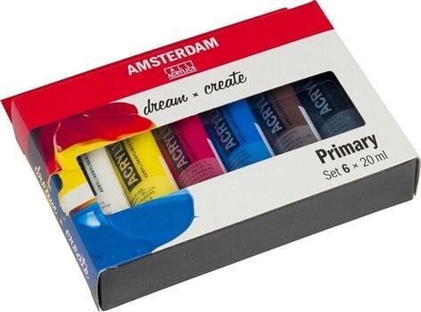 Боя за стъкло Amsterdam Relief Комплект цветове за стъкло Primary 6 x 20 ml - 4